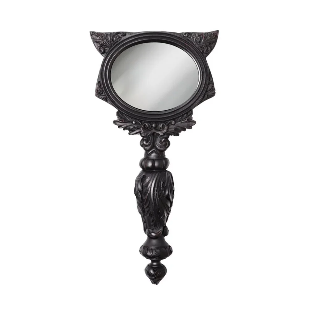 Black Cat Hand Mirror Alchemy Gothic Sacred Cat Divine Feline